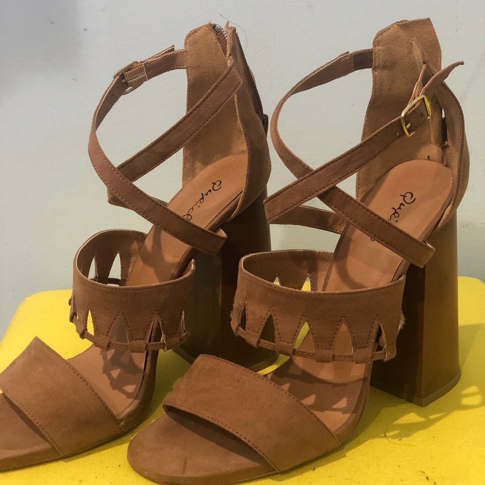 Qupid Chunky Heel Sandal